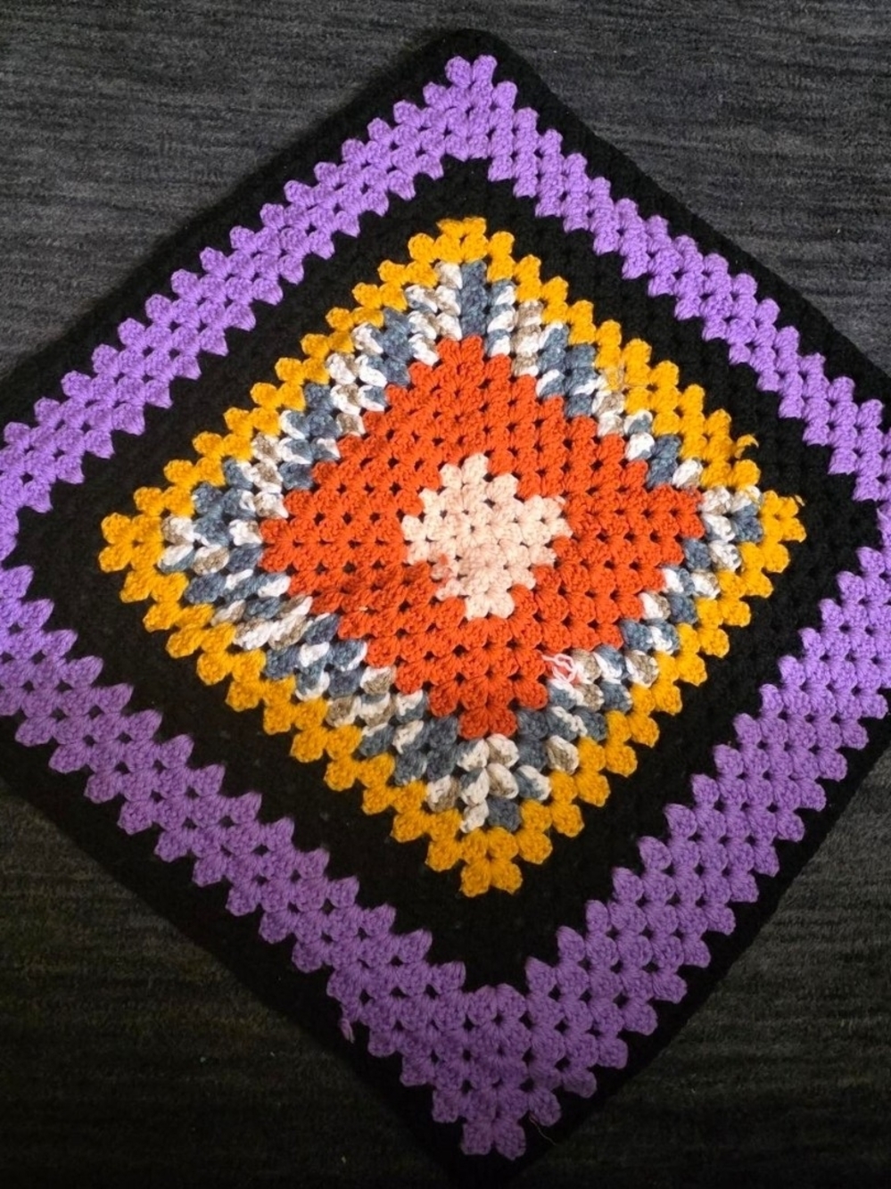 Handmade Crochet Granny Square table cloth - Multicolor